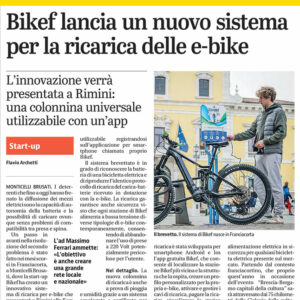 Giornale di Brescia: Bikef lancia un nuovo sistema per la ricarica delle e-bike