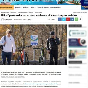 Il Giornale dell’Ambiente: Bikef presenta un nuovo sistema di ricarica per e-bike