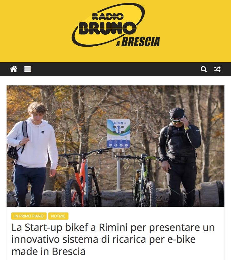 Radio Bruno: la Start-up Bikef a Rimini per presentare un innovativo sistema di ricarica per e-bike made in Brescia
